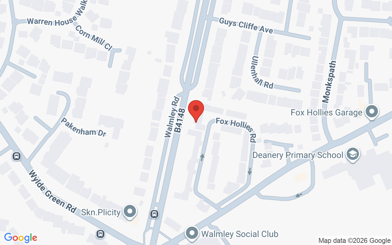 Map showing the location of Simon John Hair Salon, Walmley