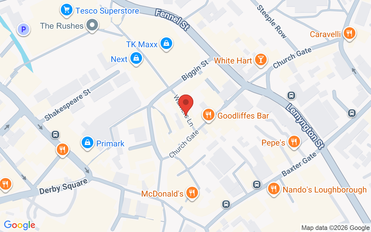 Map showing the location of Smith & Smith, Loughborough