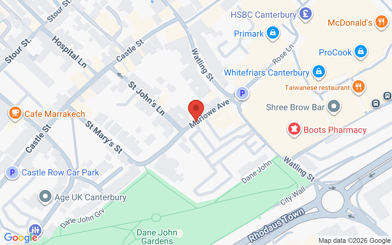 Map showing the location of Stone Hairdressing – Canterbury