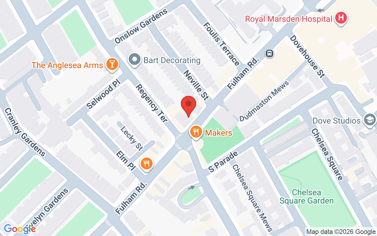 Map showing the location of Strip Wax Bar Chelsea