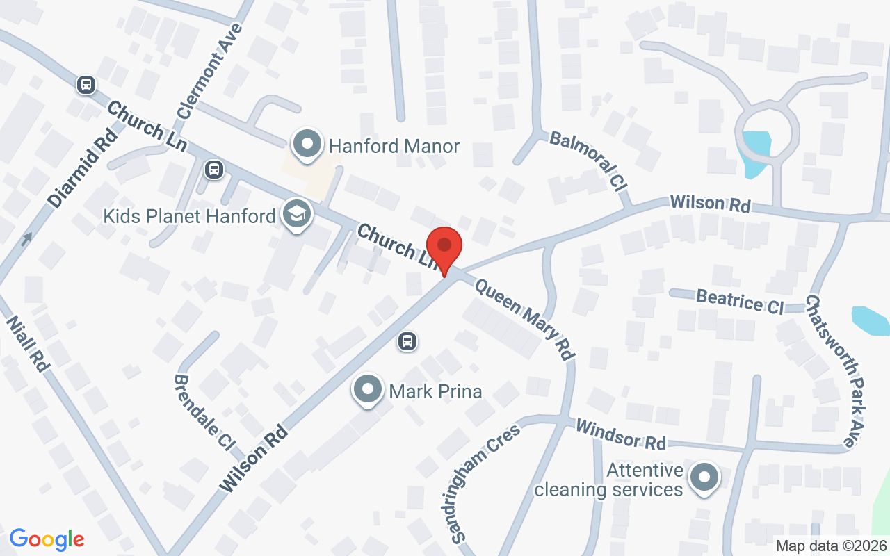 Map showing the location of Suzannes Hair & Beauty Clinic