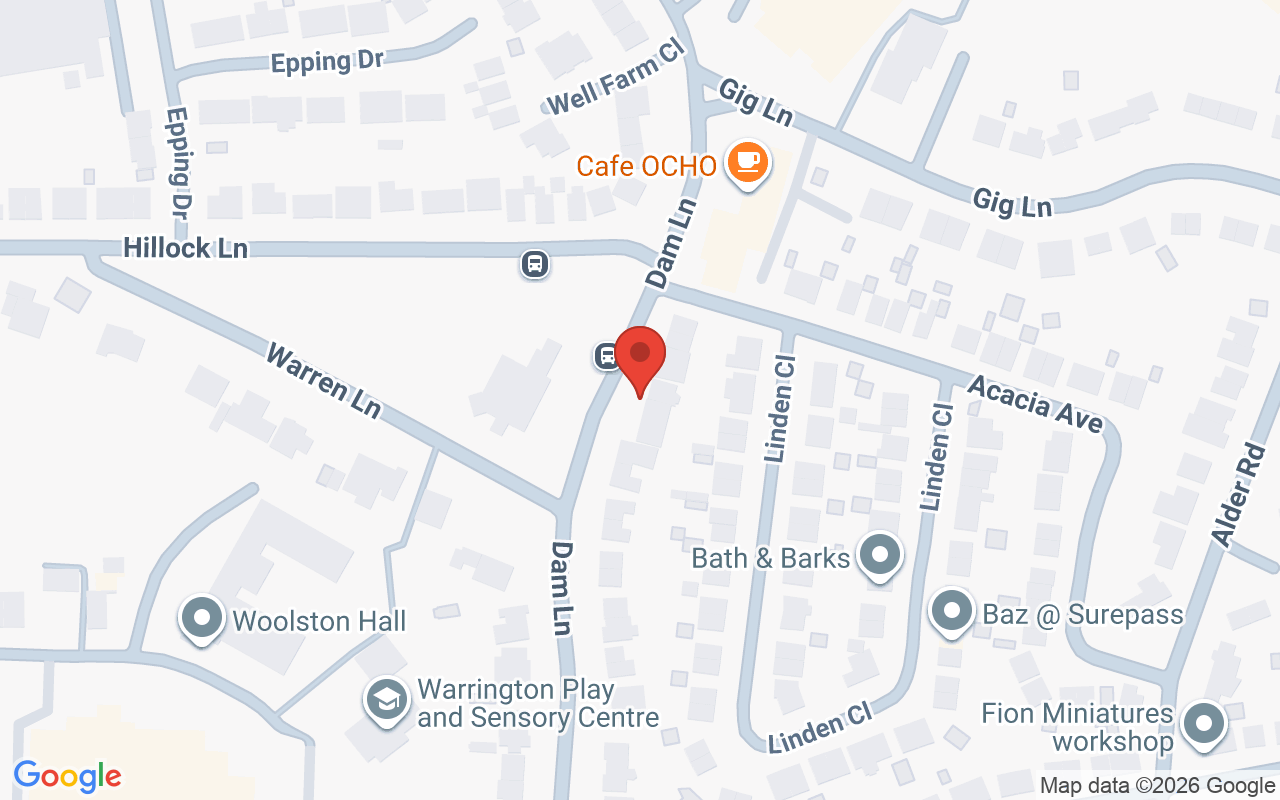 Map showing the location of The Hair Lounge