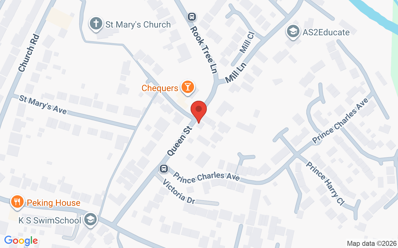 Map showing the location of The Barn Hair Studio – Stotfold