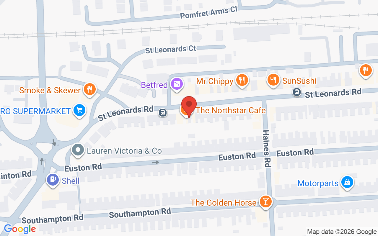 Map showing the location of The Cutting Rooms – St. Leonards Road, Far Cotton
