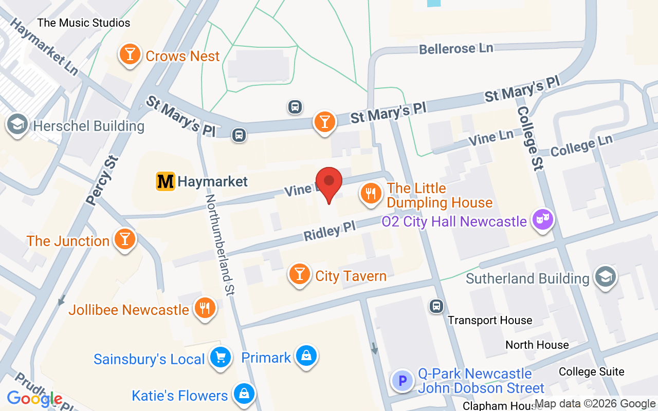 Map showing the location of The Diamante Rooms