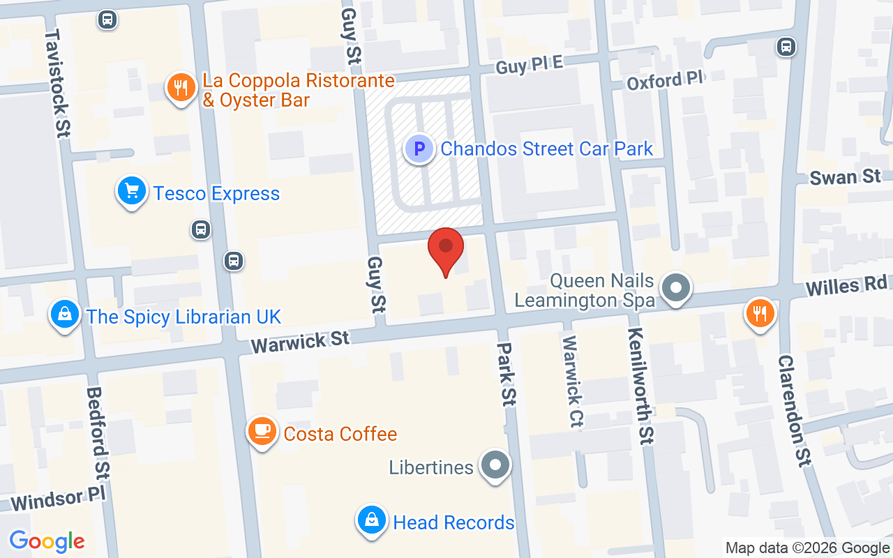 Map showing the location of The Salon Leamington Spa