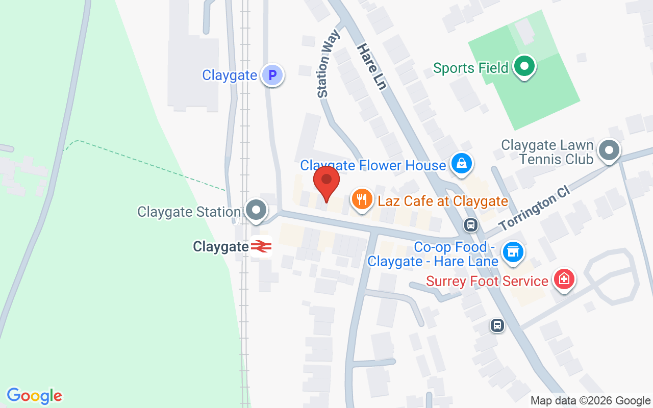 Map showing the location of The Vault Hair and Spa