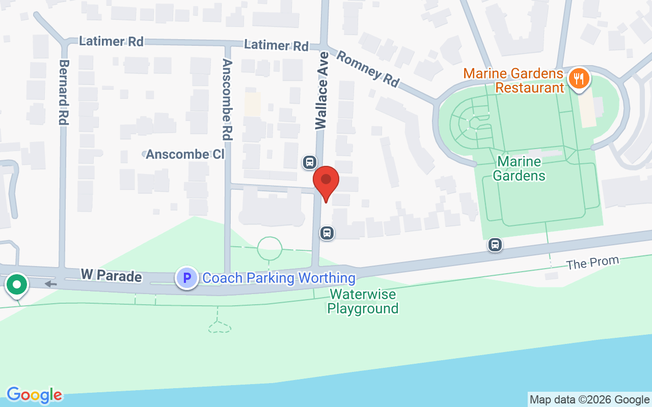Map showing the location of Tony’s Barber Shop