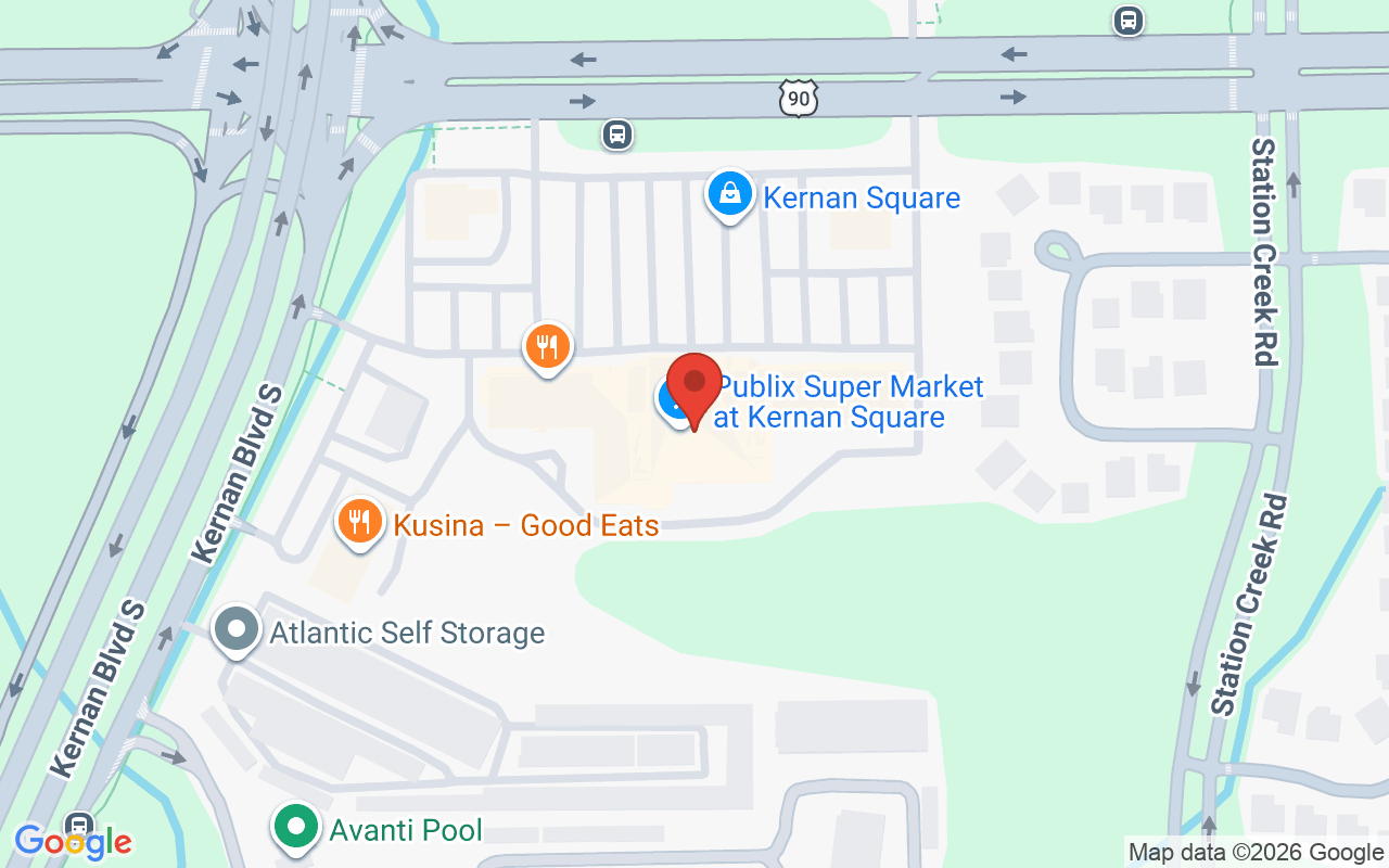 Map showing the location of Total Hair Experience Salon
