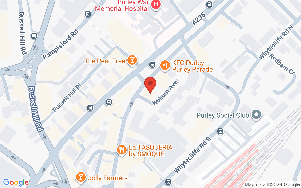 Map showing the location of Touché Hairdressing – Purley