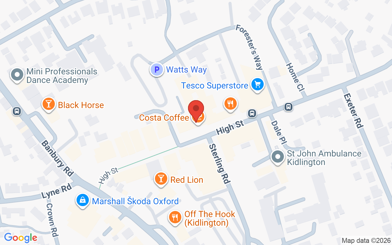 Map showing the location of Makeover Palace, Kidlington