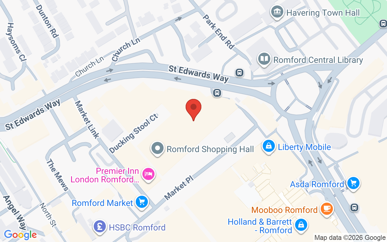 Map showing the location of Uppercut Romford