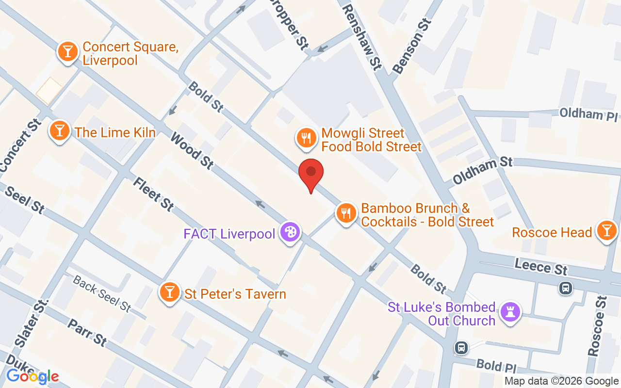 Map showing the location of Voodou, Bold Street Colour Center