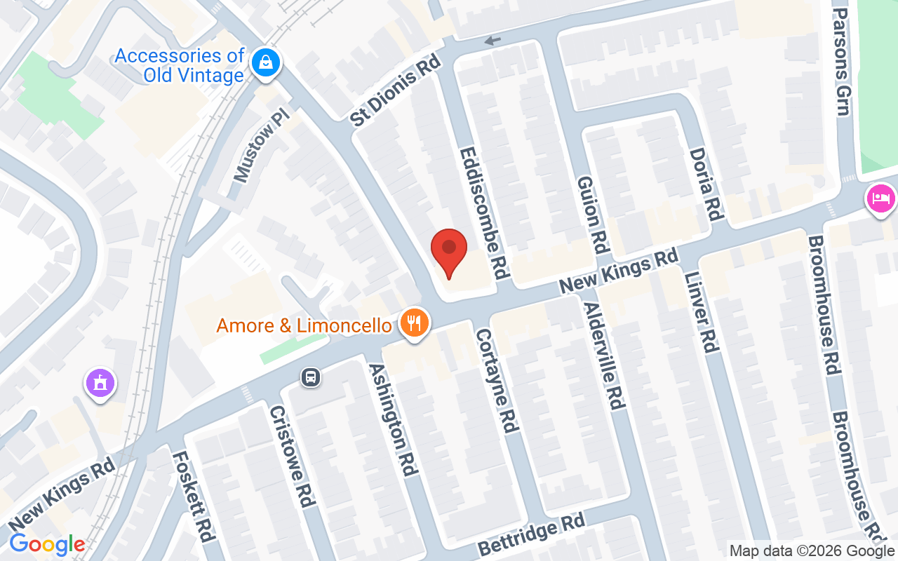 Map showing the location of Vos Beauty Salon