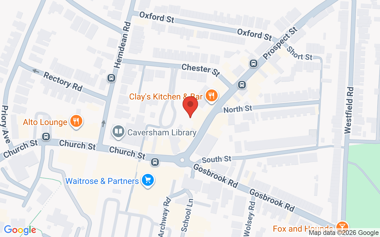 Map showing the location of Zappas Caversham