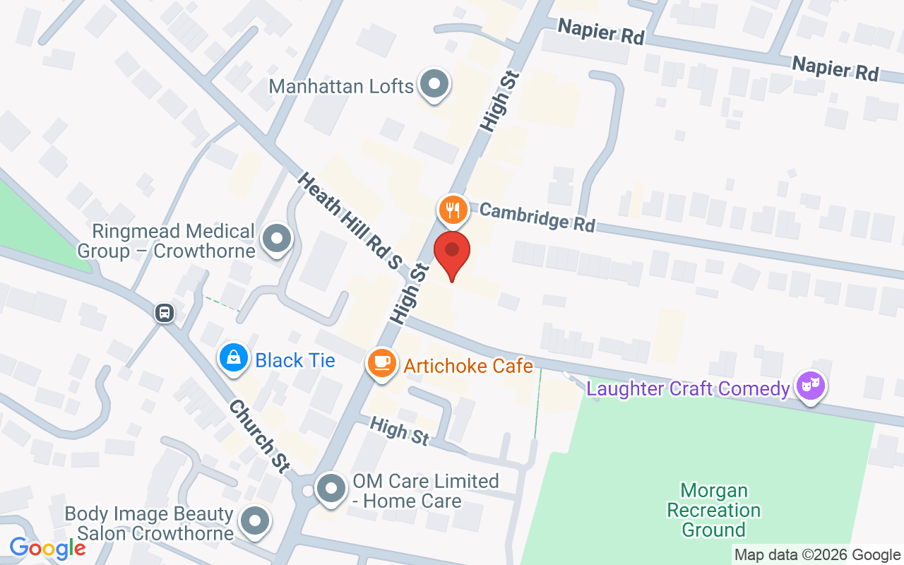 Map showing the location of Zappas Crowthorne