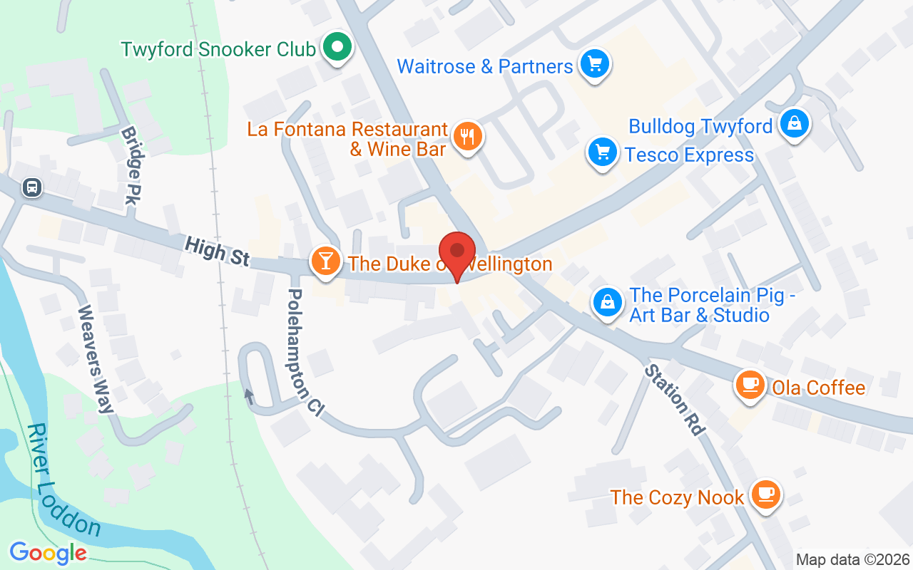 Map showing the location of Zappas Twyford
