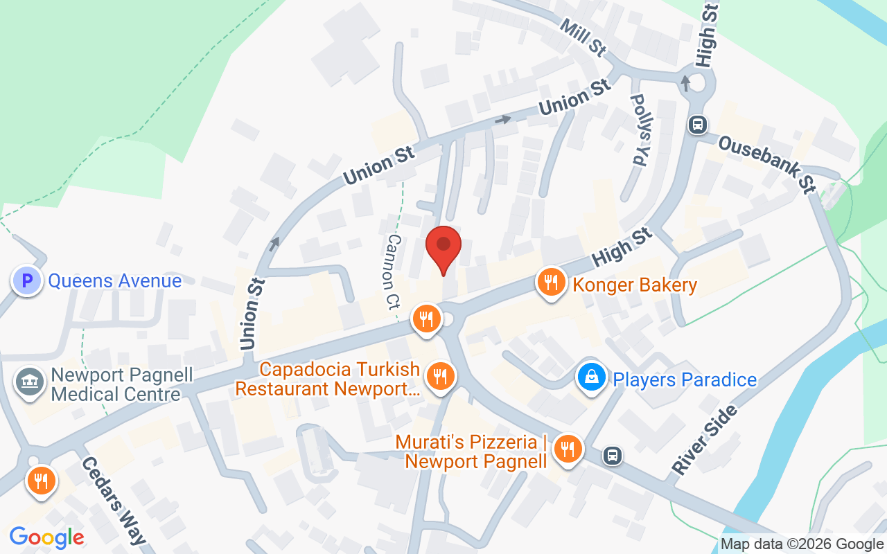 Map showing the location of ZIGZAG, Hair Studios, Newton Leys