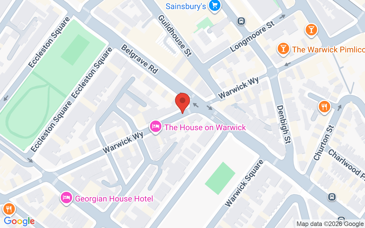 Map showing the location of Znips – Warwick Way