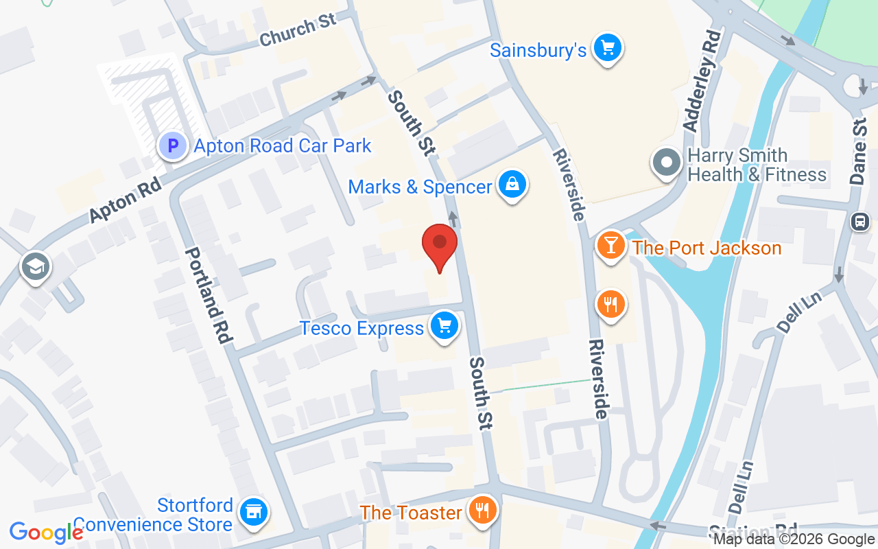 Map showing the location of Elements, Bishop’s Stortford