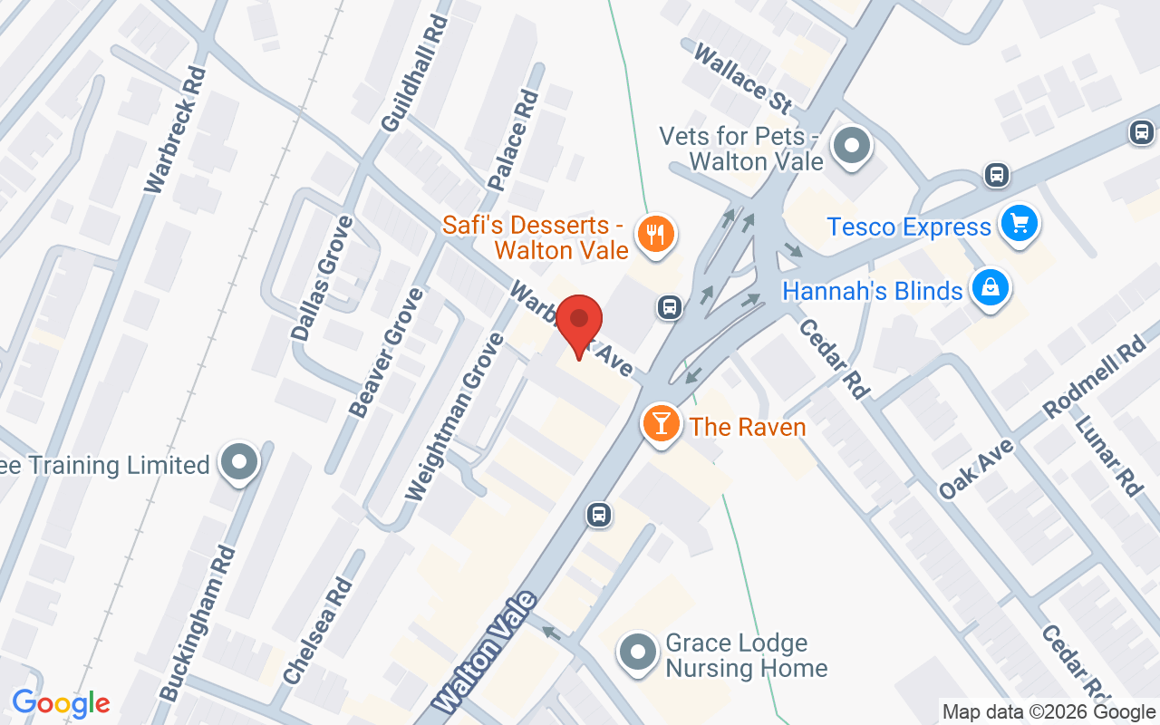 Map showing the location of Allure Hair and Makeup Boutique
