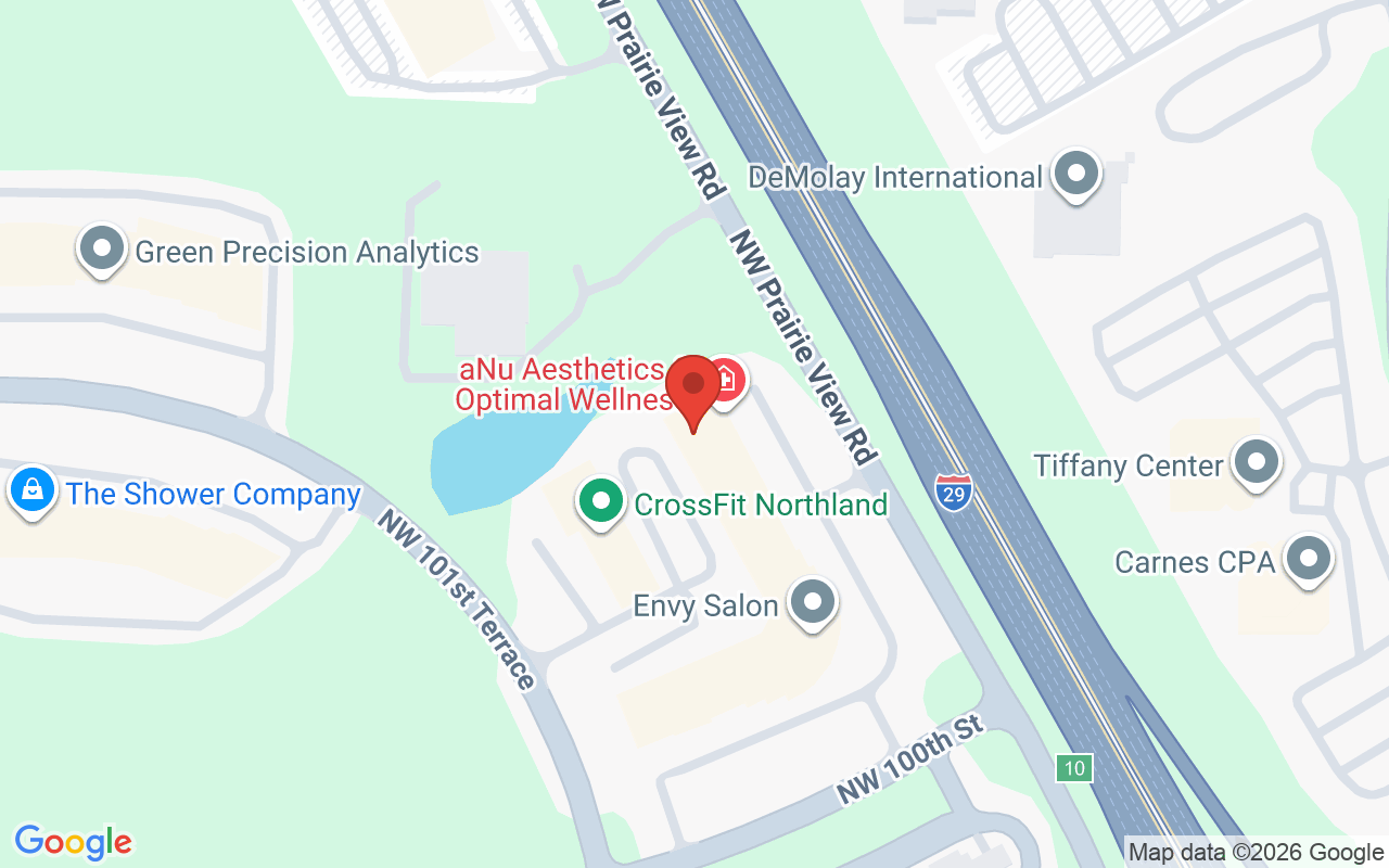 Map showing the location of aNu Aesthetics & Optimal Wellness