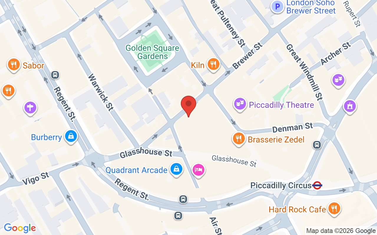 Map showing the location of Murdock London – Soho