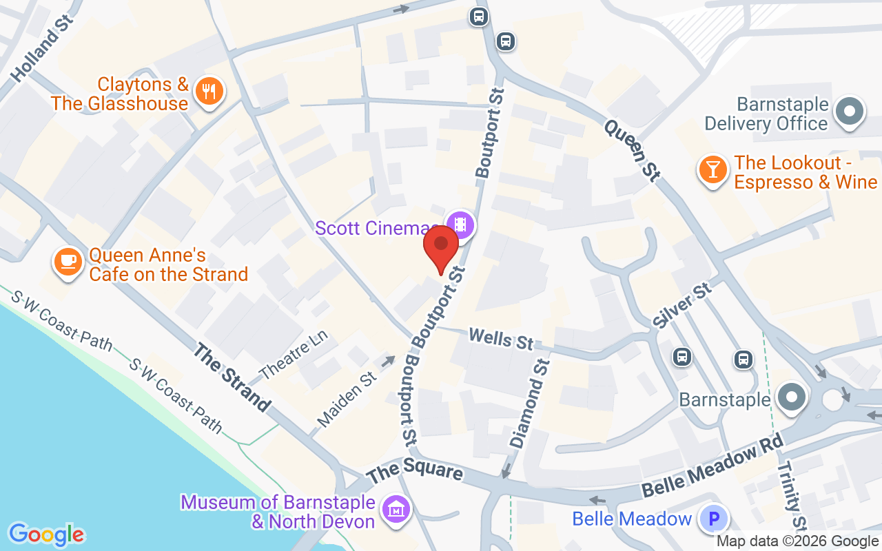 Map showing the location of The Salon Barnstable