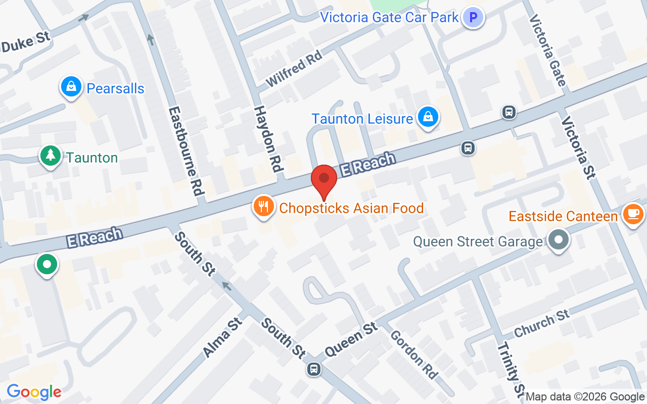 Map showing the location of The Salon Taunton