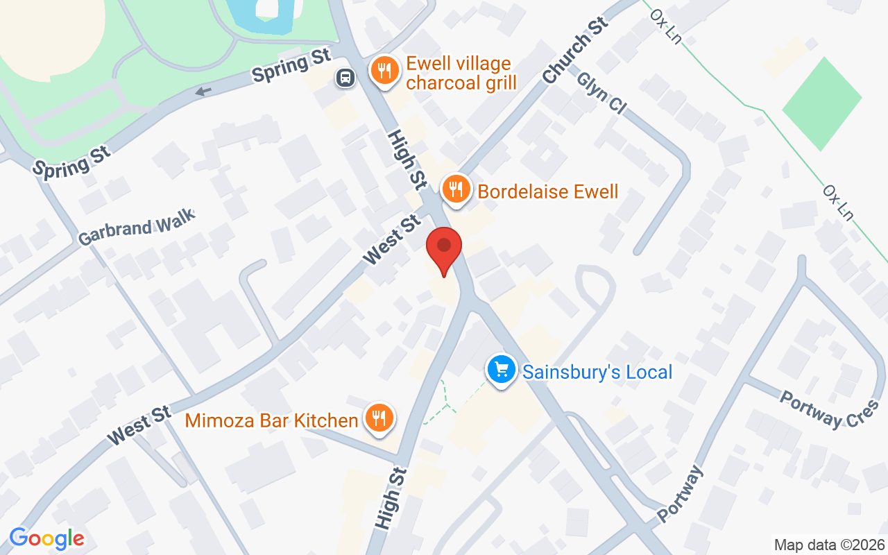Map showing the location of Amor Beauty Bar