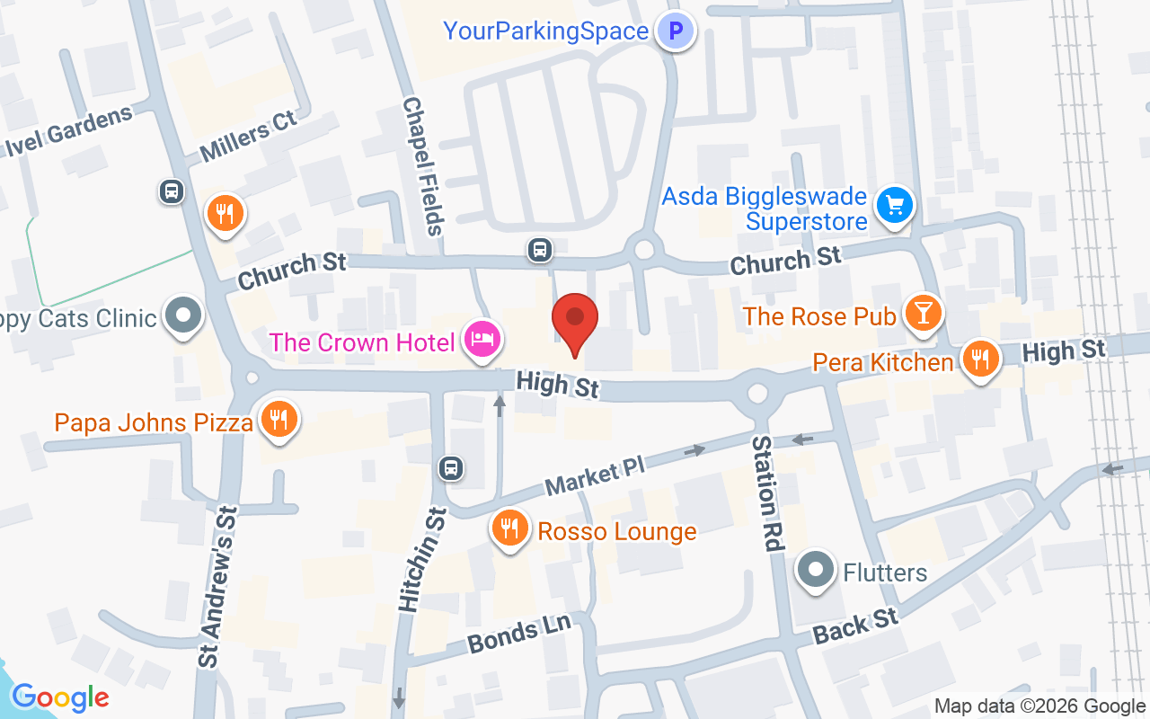 Map showing the location of BIGGLESWADE