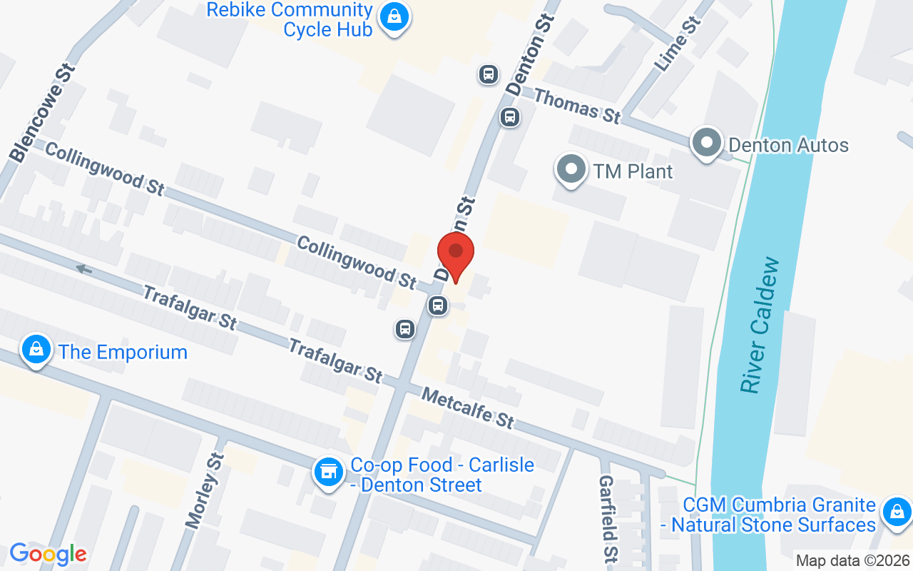 Map showing the location of Brazuca at 89 Denton Street