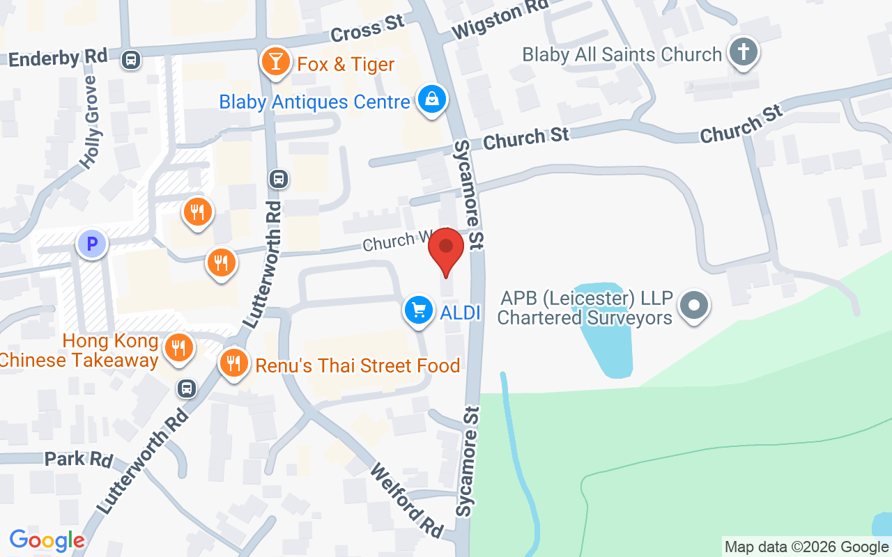 Map showing the location of Celsius Hair – Blaby