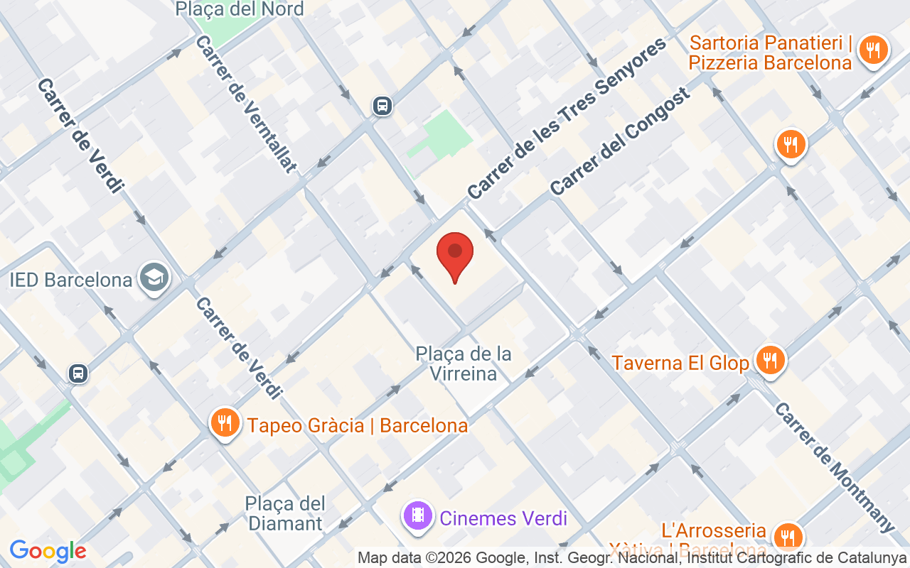 Map showing the location of Gracia