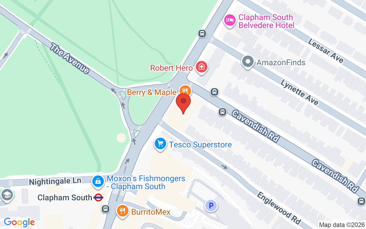 Map showing the location of GRO London Hair Stylist