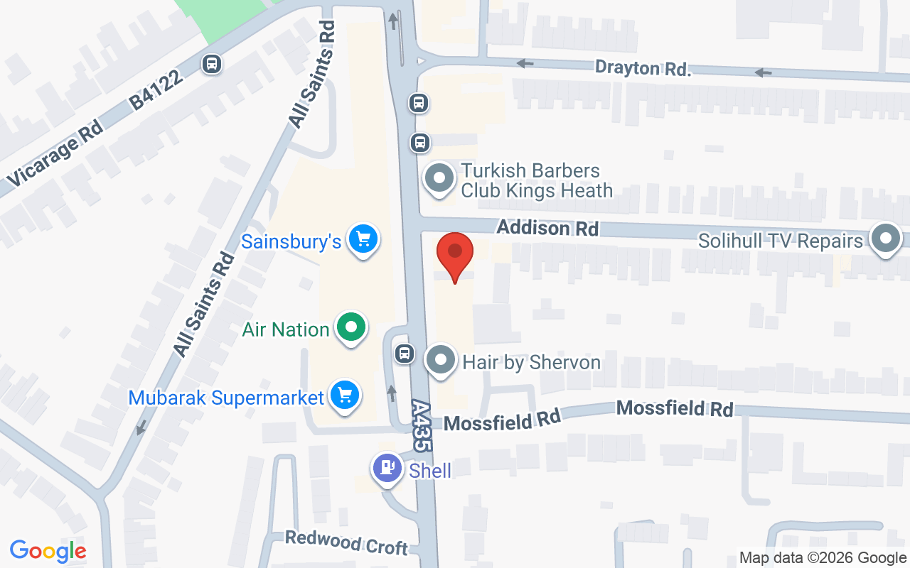 Map showing the location of Hemaxi Beauty Kings Heath
