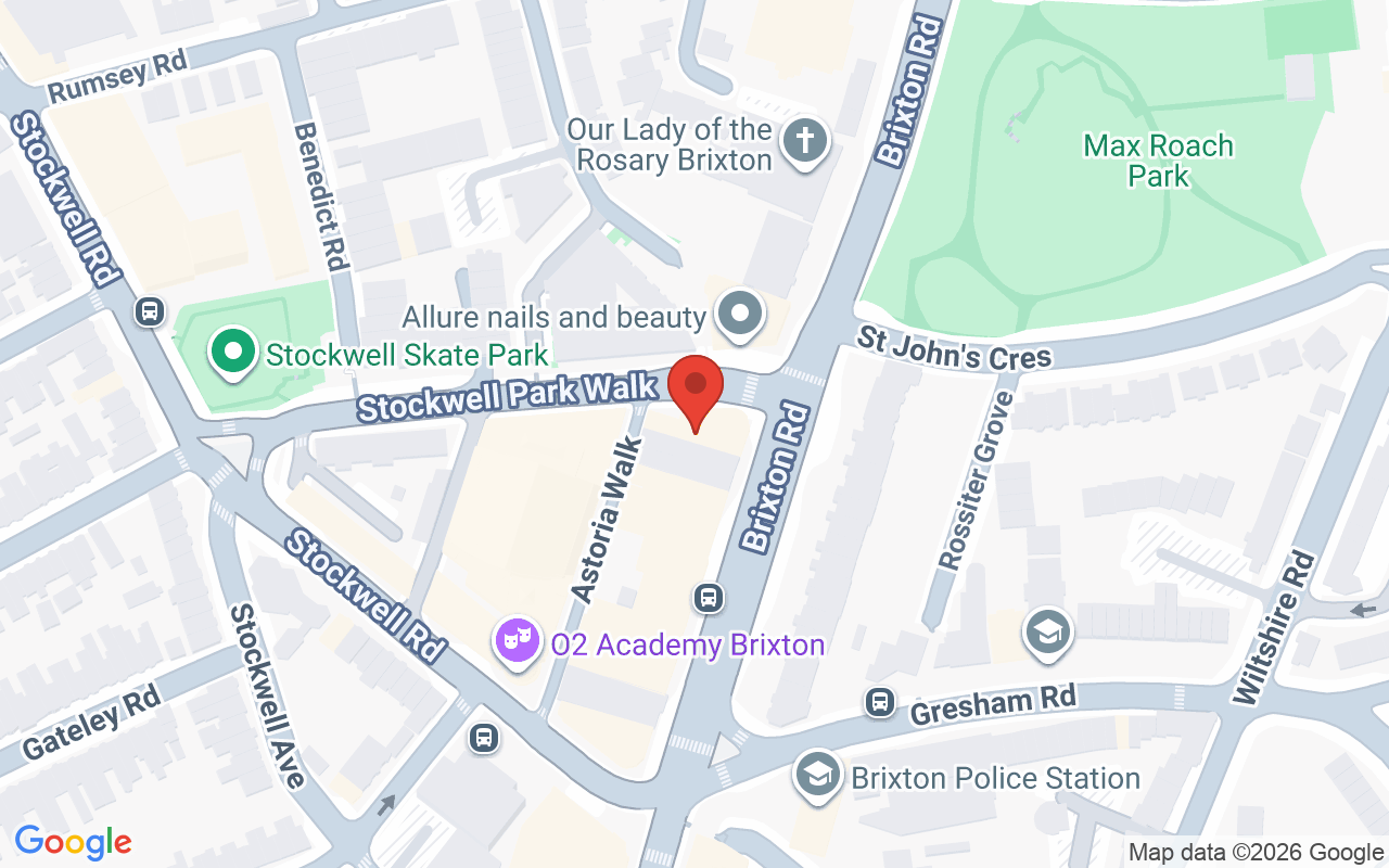 Map showing the location of Live True Brixton