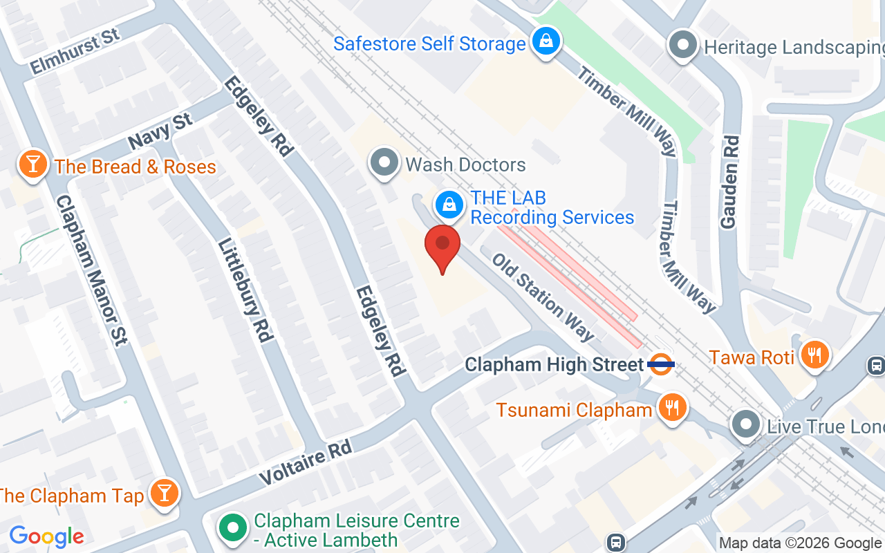 Map showing the location of Live True Clapham North