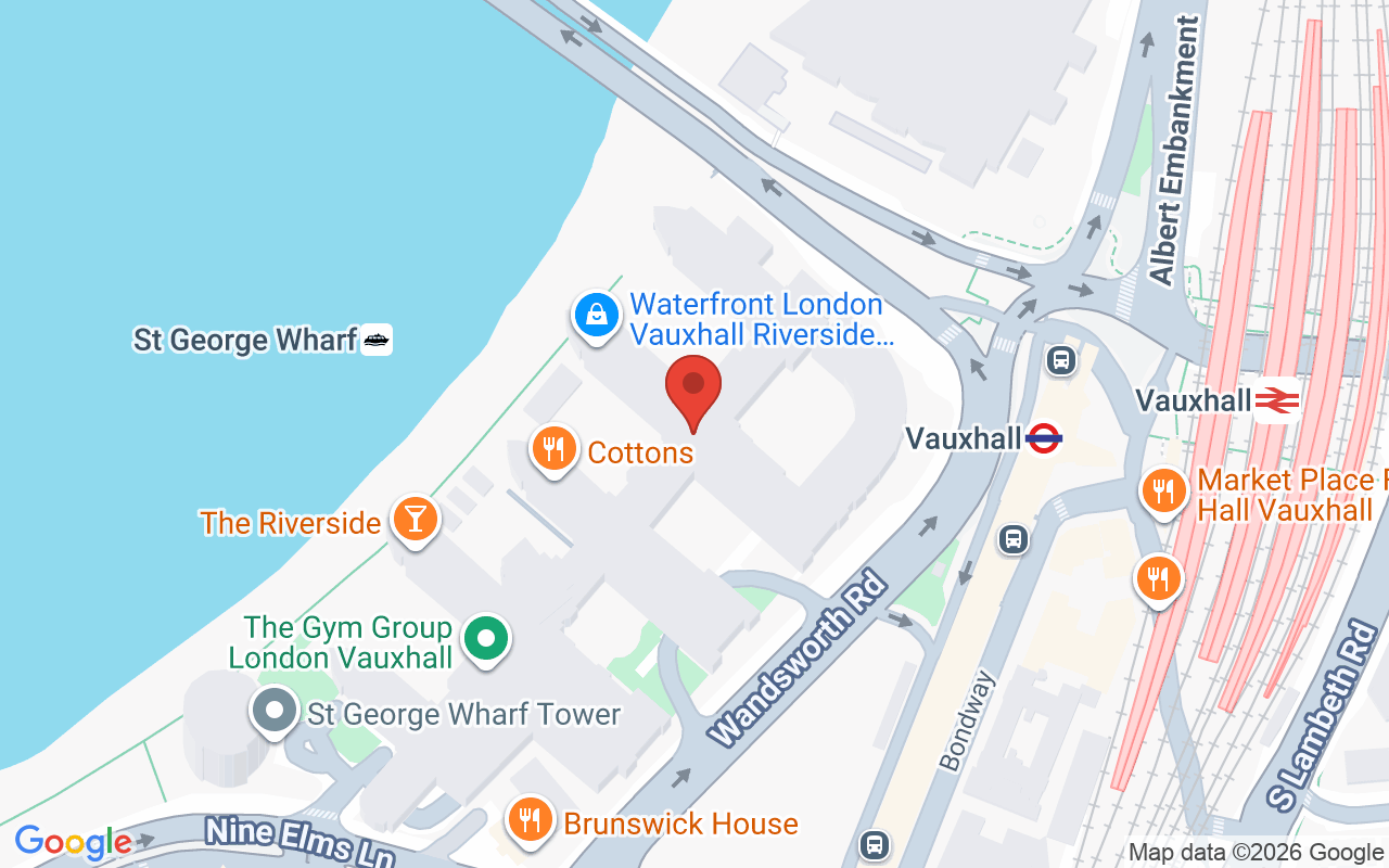 Map showing the location of Live True Vauxhall
