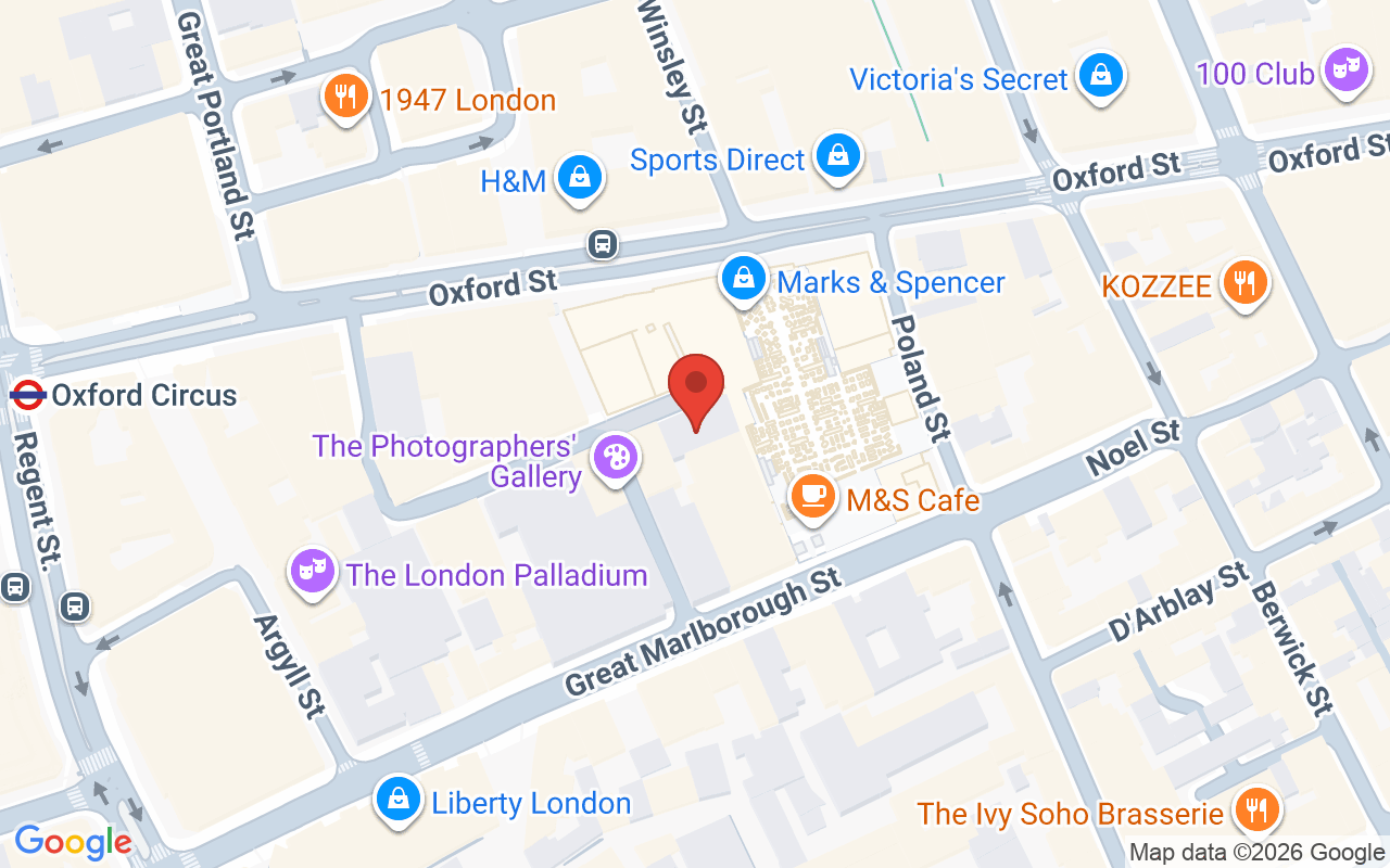 Map showing the location of London College Of Beauty