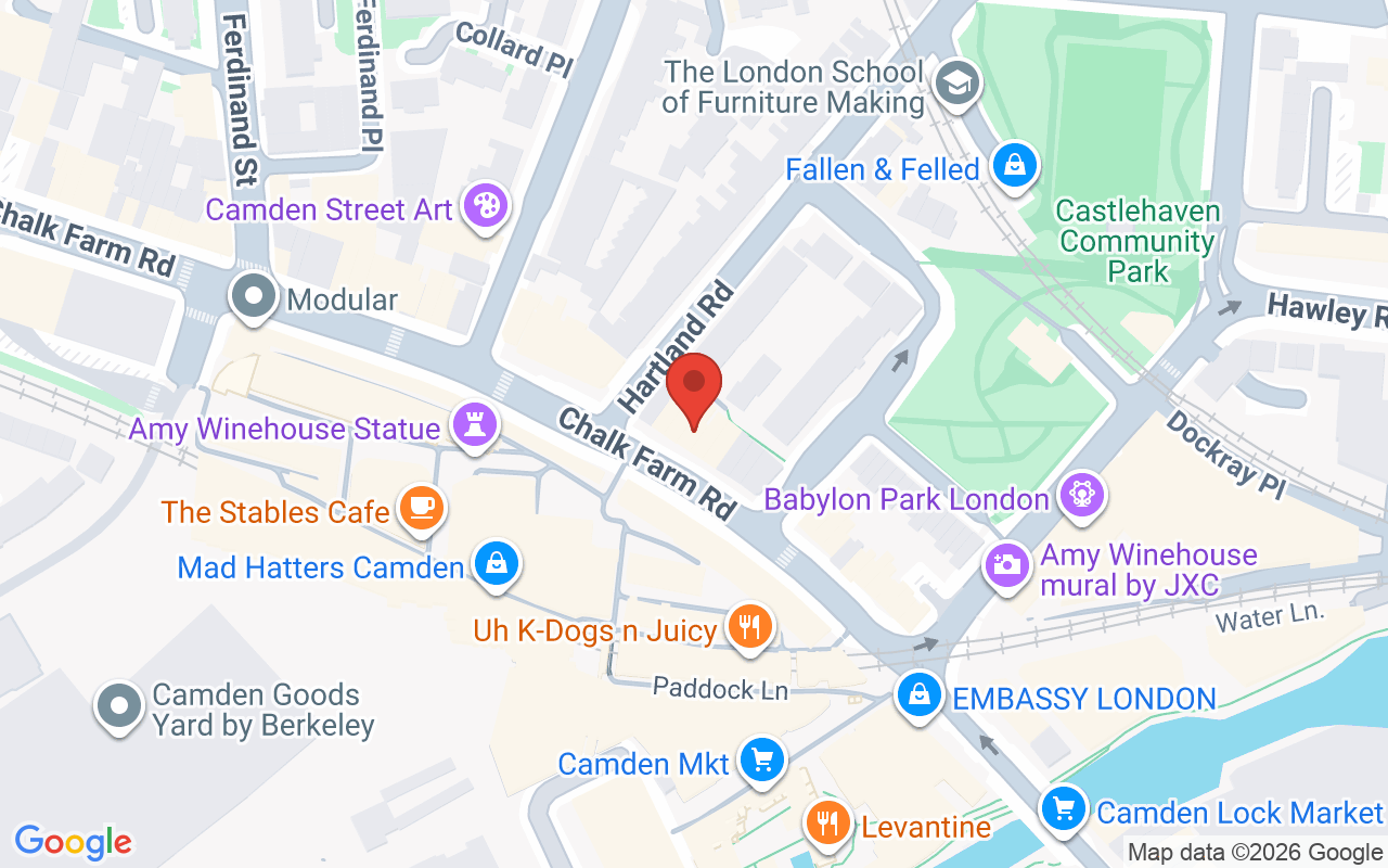 Map showing the location of Luxe Beauty London