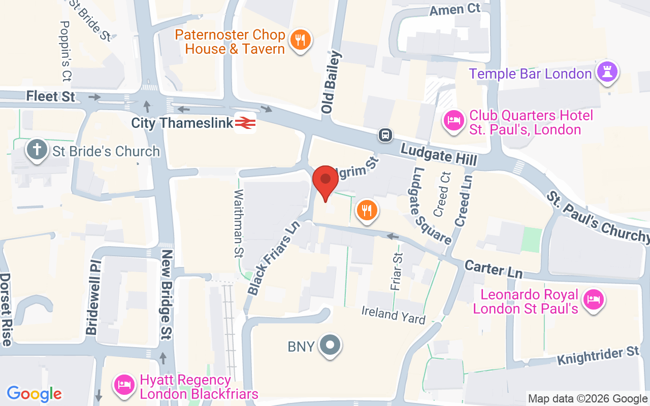 Map showing the location of Manoj Coffee And Cuts  10 Ludgate Broadway