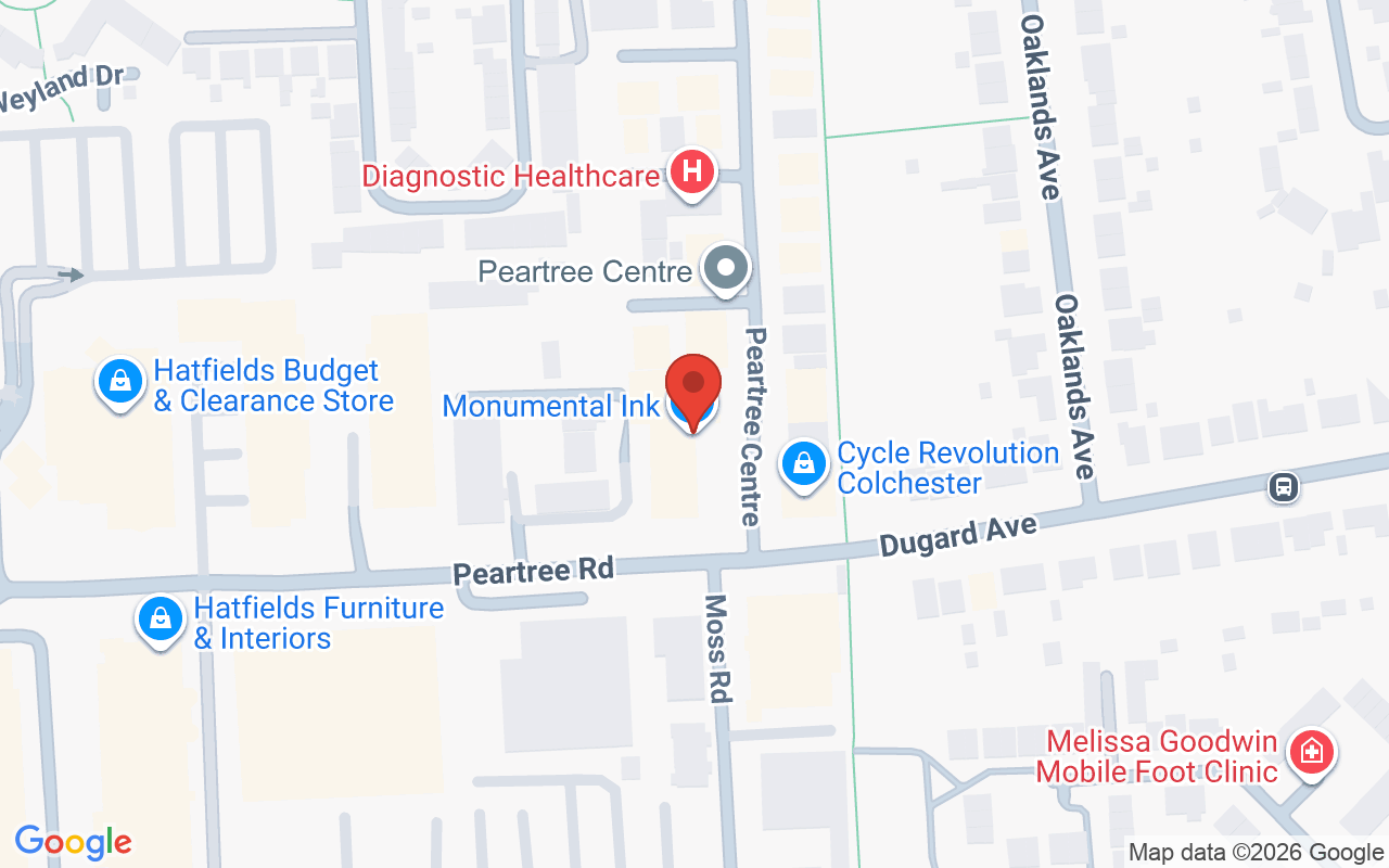 Map showing the location of Monumental Ink & Beauty