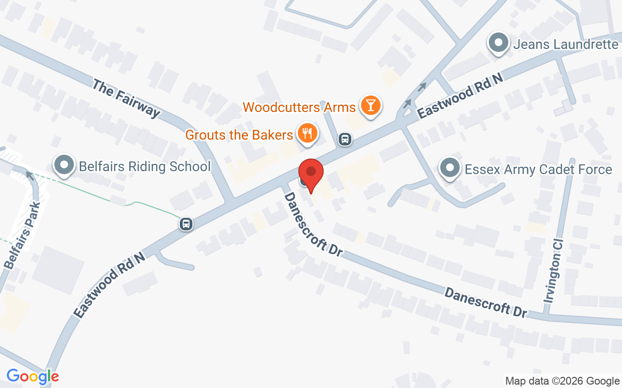 Map showing the location of Penneys Leigh On Sea
