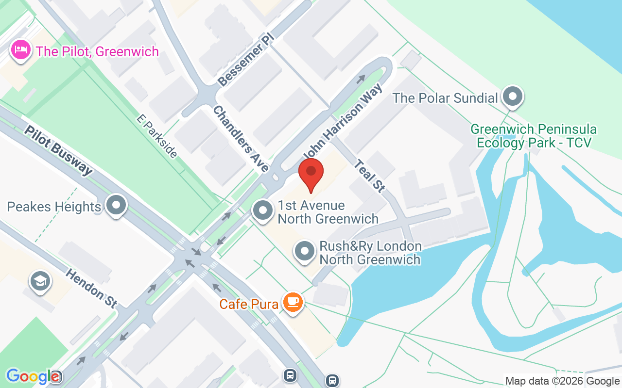 Map showing the location of Rush & Ry London