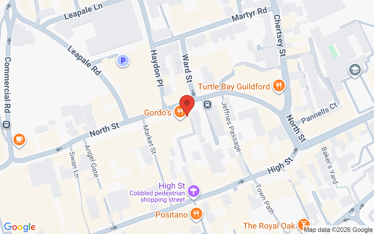 Map showing the location of Sanrizz Guildford