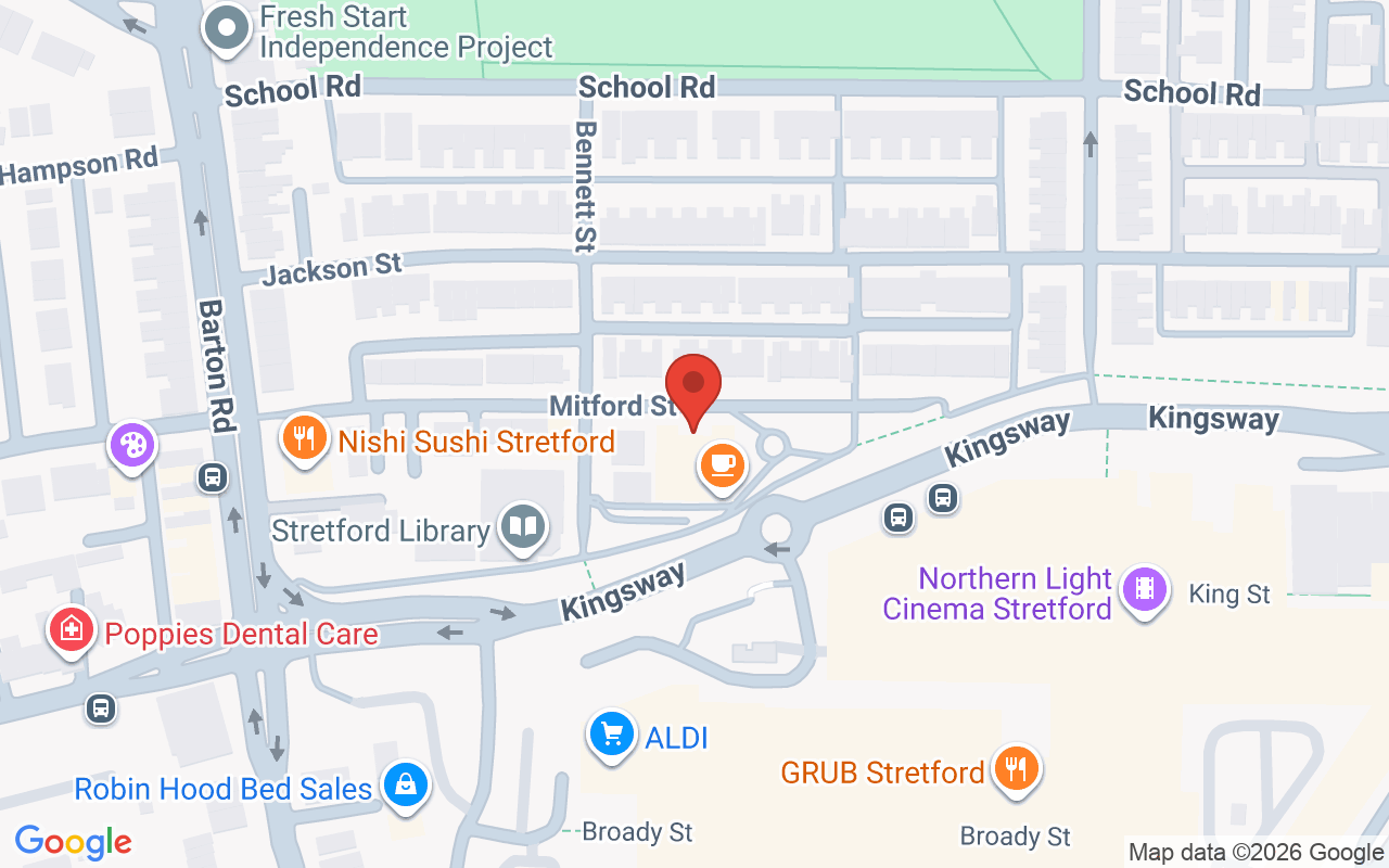 Map showing the location of The Hair Sanctuary