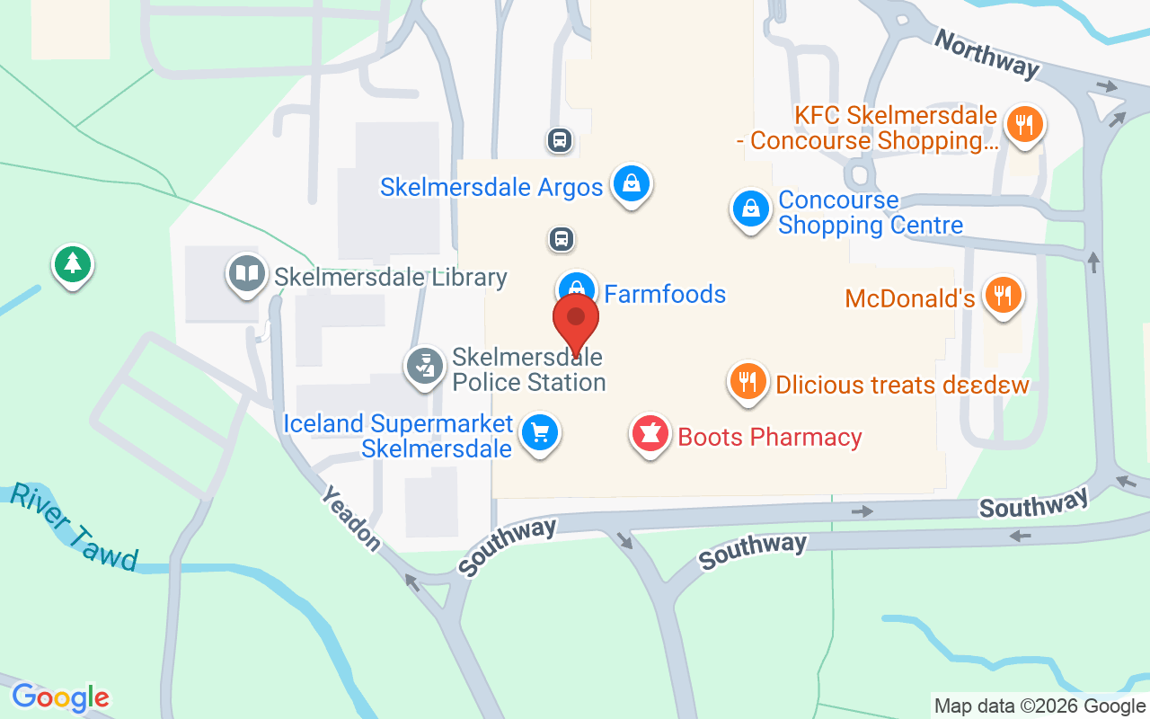 Map showing the location of Trimmers Skelmersdale