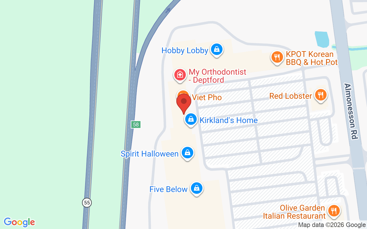 Map showing the location of Cherry Blow Dry Bar of Deptford