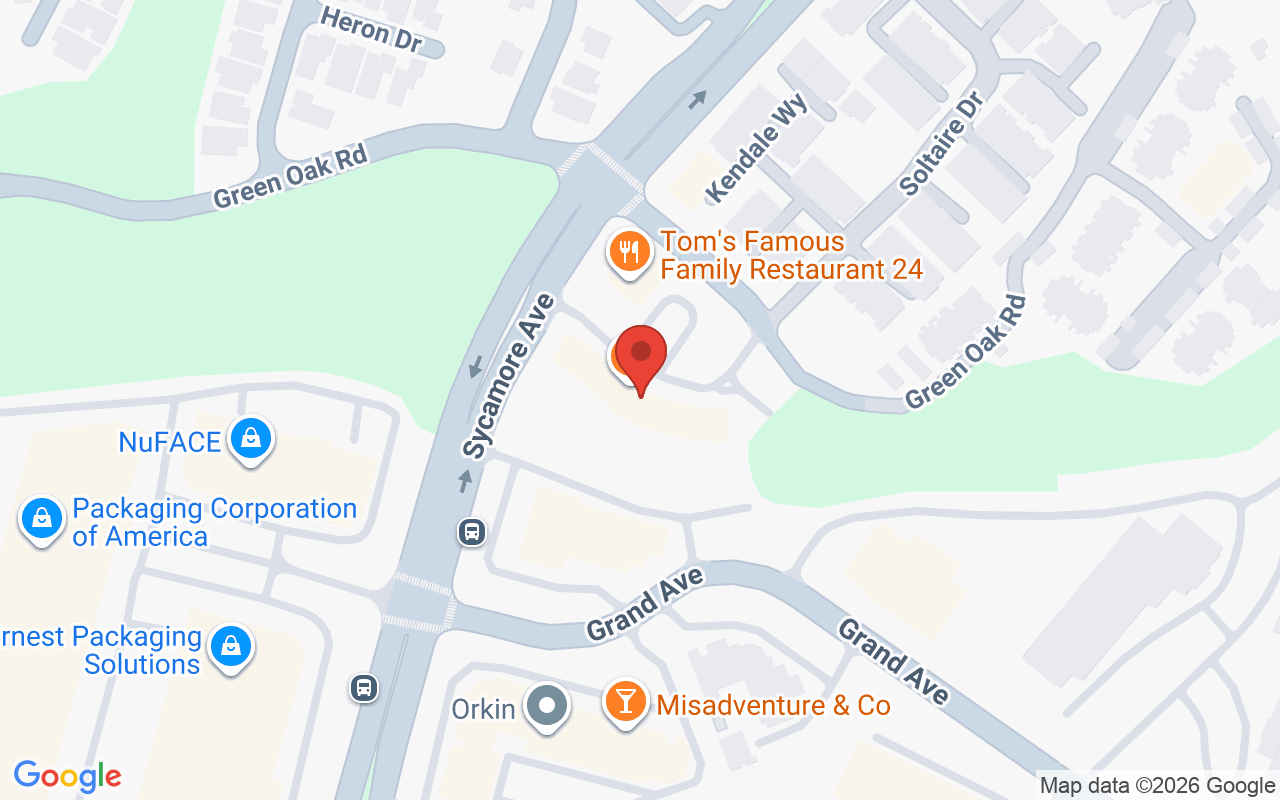 Map showing the location of Jaime Nicole Salon, Vista